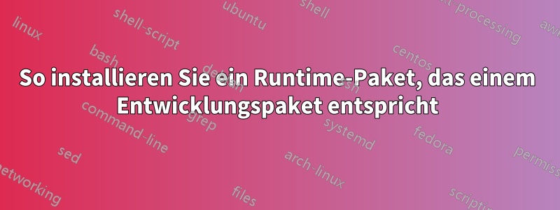 So installieren Sie ein Runtime-Paket, das einem Entwicklungspaket entspricht