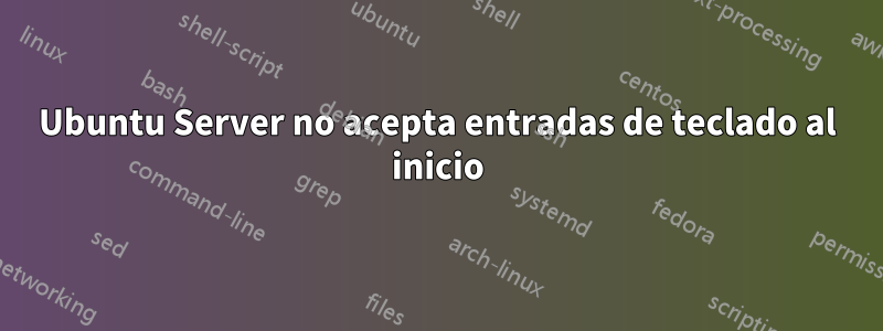 Ubuntu Server no acepta entradas de teclado al inicio