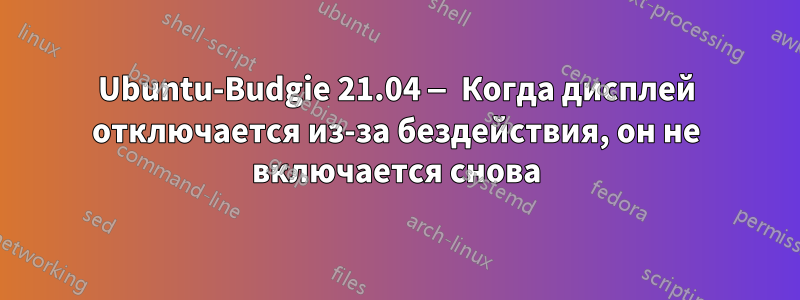 Ubuntu-Budgie 21.04 — Когда дисплей отключается из-за бездействия, он не включается снова