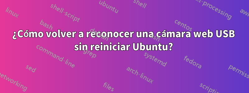 ¿Cómo volver a reconocer una cámara web USB sin reiniciar Ubuntu?