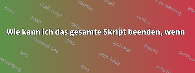 Wie kann ich das gesamte Skript beenden, wenn 