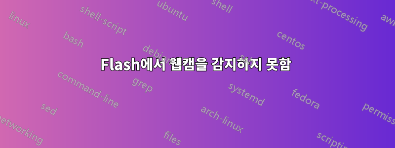 Flash에서 웹캠을 감지하지 못함