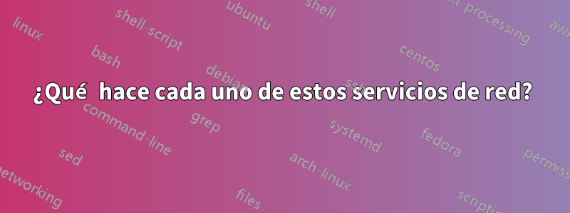 ¿Qué hace cada uno de estos servicios de red?