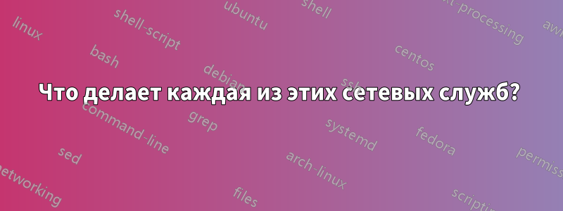 Что делает каждая из этих сетевых служб?