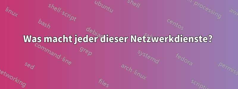 Was macht jeder dieser Netzwerkdienste?