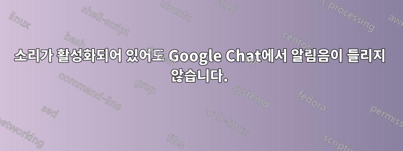 소리가 활성화되어 있어도 Google Chat에서 알림음이 들리지 않습니다.