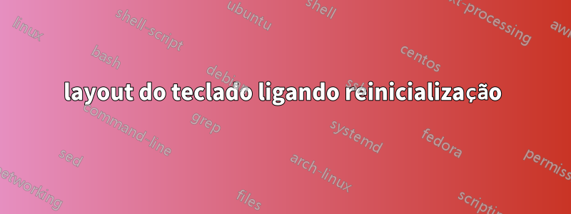 layout do teclado ligando reinicialização