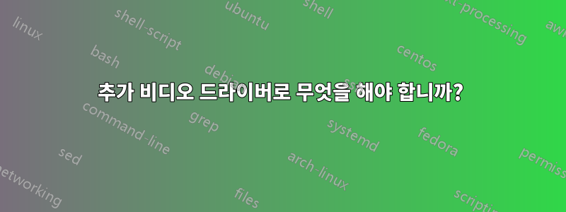 추가 비디오 드라이버로 무엇을 해야 합니까?