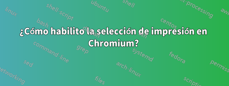 ¿Cómo habilito la selección de impresión en Chromium?