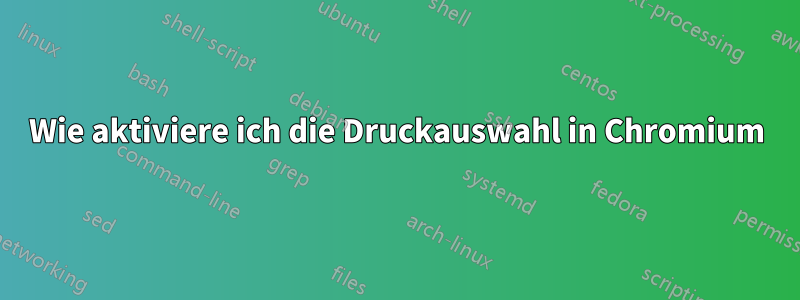 Wie aktiviere ich die Druckauswahl in Chromium