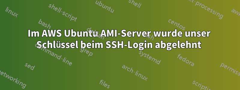 Im AWS Ubuntu AMI-Server wurde unser Schlüssel beim SSH-Login abgelehnt