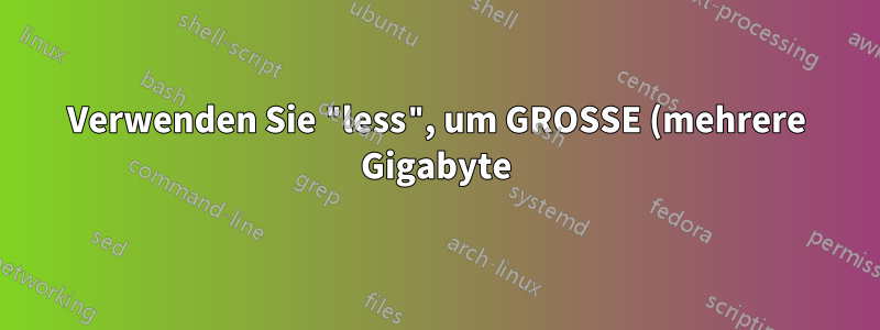 Verwenden Sie "less", um GROSSE (mehrere Gigabyte) CSV-Dateien anzuzeigen