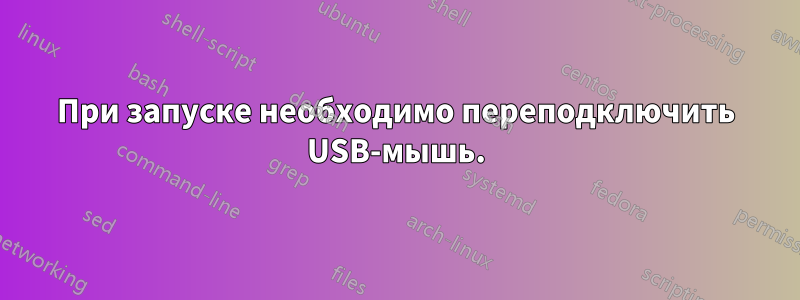 При запуске необходимо переподключить USB-мышь.