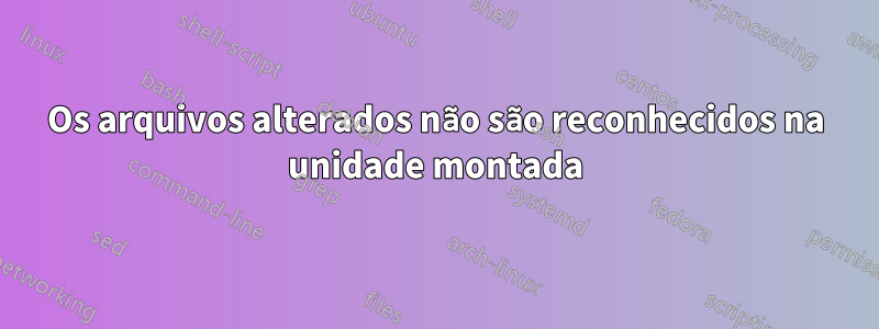 Os arquivos alterados não são reconhecidos na unidade montada