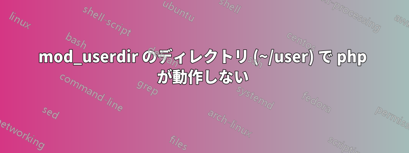 mod_userdir のディレクトリ (~/user) で php が動作しない