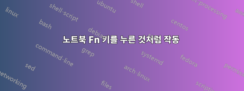 노트북 Fn 키를 누른 것처럼 작동