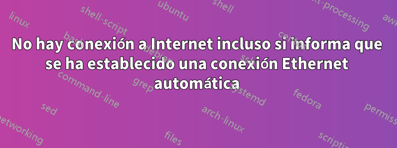 No hay conexión a Internet incluso si informa que se ha establecido una conexión Ethernet automática