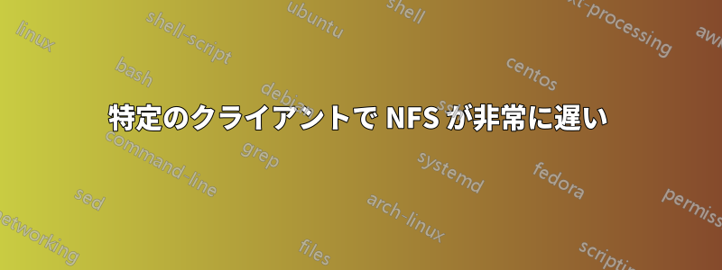 特定のクライアントで NFS が非常に遅い