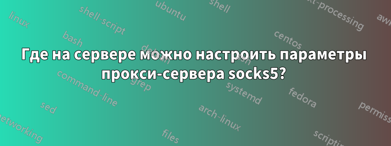 Где на сервере можно настроить параметры прокси-сервера socks5?