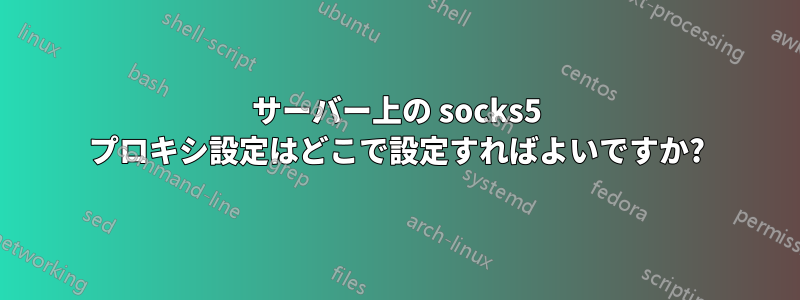 サーバー上の socks5 プロキシ設定はどこで設定すればよいですか?