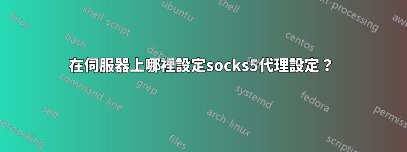 在伺服器上哪裡設定socks5代理設定？