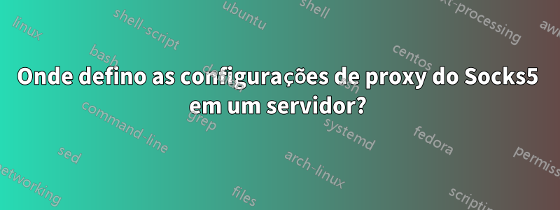 Onde defino as configurações de proxy do Socks5 em um servidor?