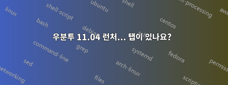 우분투 11.04 런처... 탭이 있나요? 