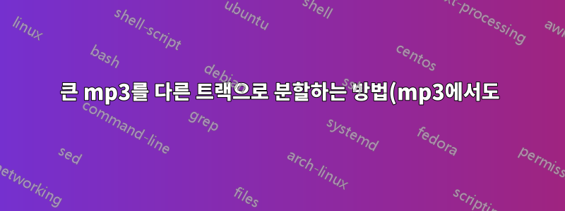 큰 mp3를 다른 트랙으로 분할하는 방법(mp3에서도)