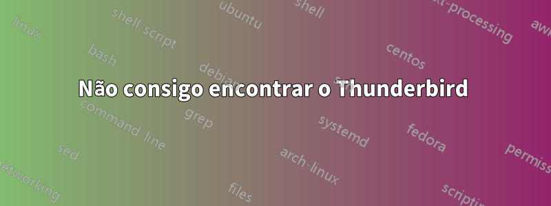 Não consigo encontrar o Thunderbird