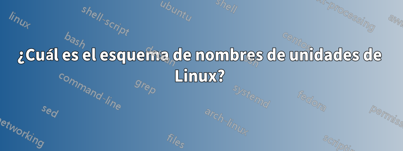 ¿Cuál es el esquema de nombres de unidades de Linux?