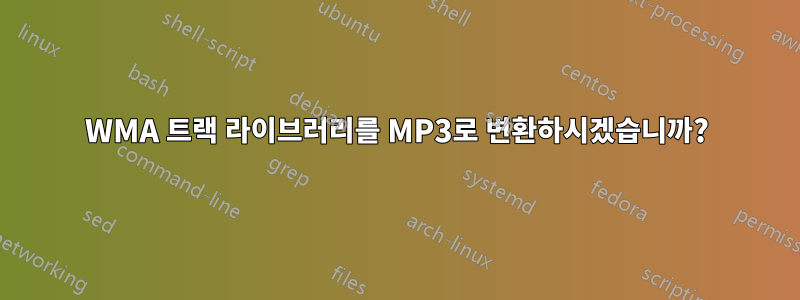 WMA 트랙 라이브러리를 MP3로 변환하시겠습니까?