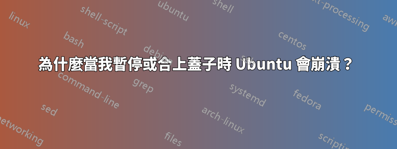 為什麼當我暫停或合上蓋子時 Ubuntu 會崩潰？