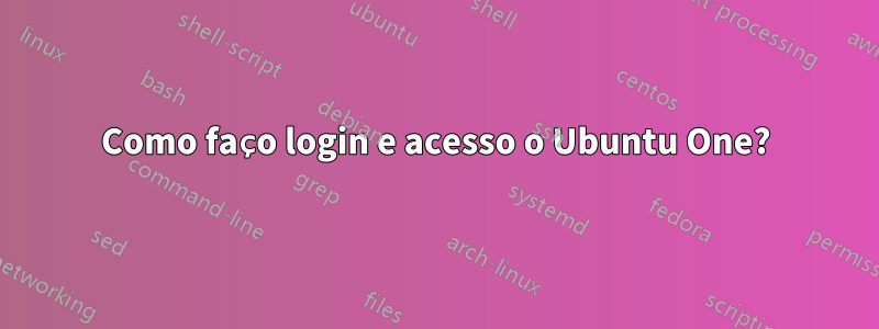 Como faço login e acesso o Ubuntu One?