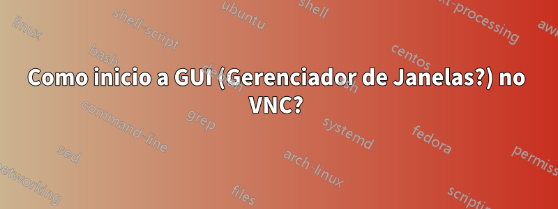 Como inicio a GUI (Gerenciador de Janelas?) no VNC?