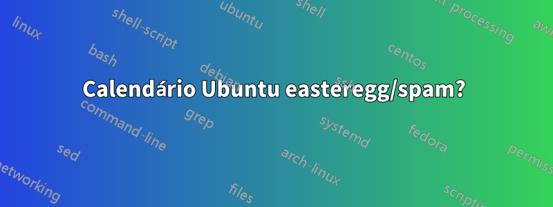 Calendário Ubuntu easteregg/spam?