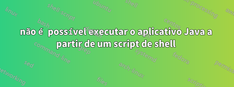 não é possível executar o aplicativo Java a partir de um script de shell