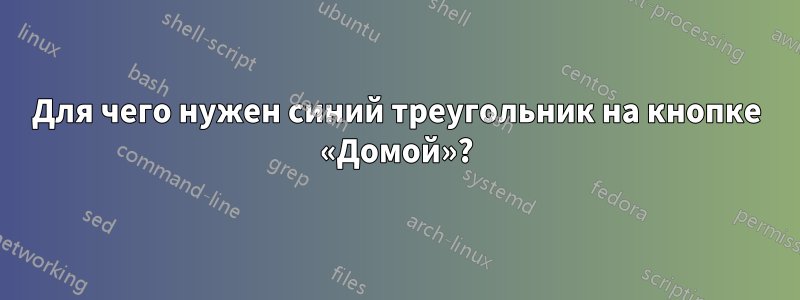 Для чего нужен синий треугольник на кнопке «Домой»?