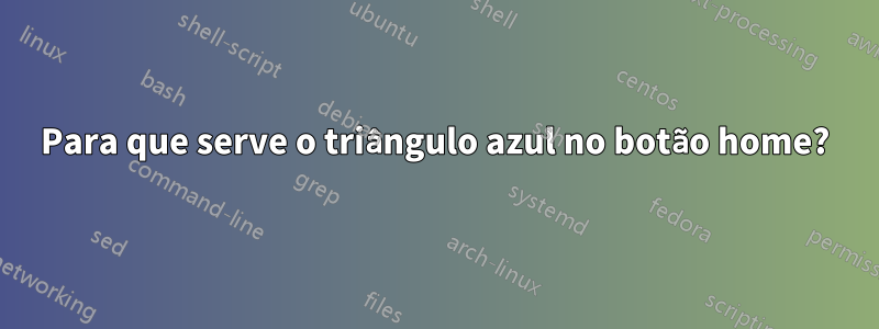 Para que serve o triângulo azul no botão home?