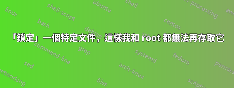 「鎖定」一個特定文件，這樣我和 root 都無法再存取它