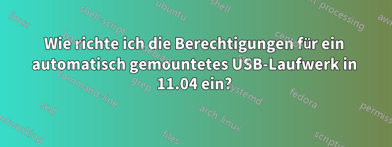 Wie richte ich die Berechtigungen für ein automatisch gemountetes USB-Laufwerk in 11.04 ein?