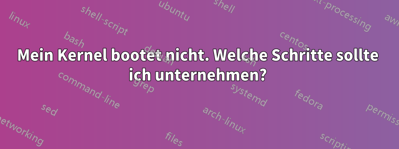 Mein Kernel bootet nicht. Welche Schritte sollte ich unternehmen?