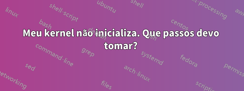 Meu kernel não inicializa. Que passos devo tomar?