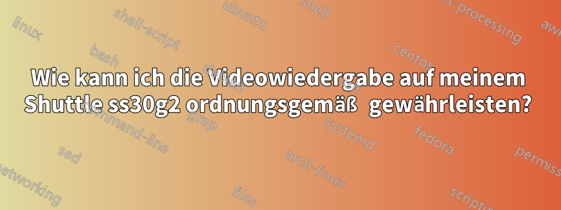 Wie kann ich die Videowiedergabe auf meinem Shuttle ss30g2 ordnungsgemäß gewährleisten?