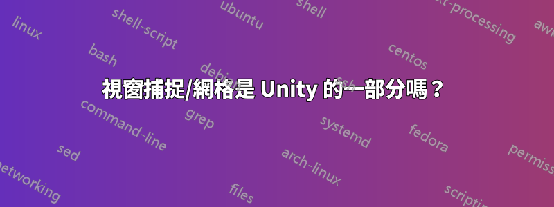 視窗捕捉/網格是 Unity 的一部分嗎？