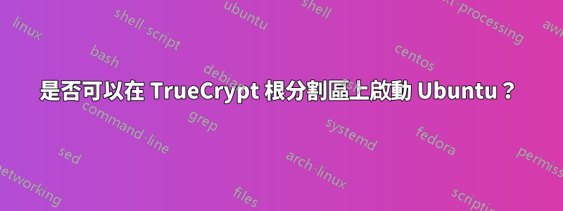 是否可以在 TrueCrypt 根分割區上啟動 Ubuntu？