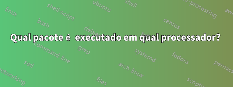 Qual pacote é executado em qual processador?