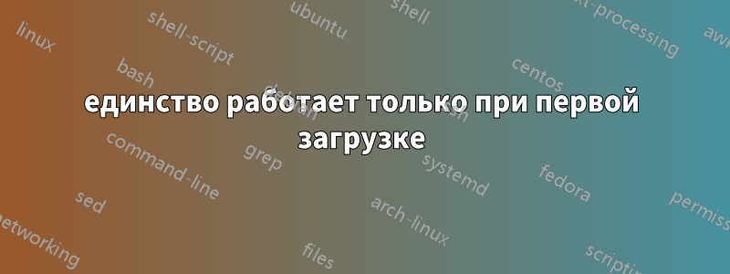 единство работает только при первой загрузке