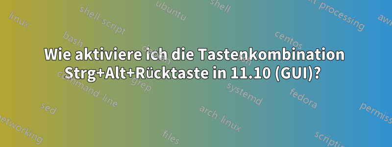 Wie aktiviere ich die Tastenkombination Strg+Alt+Rücktaste in 11.10 (GUI)? 