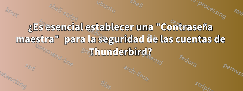 ¿Es esencial establecer una "Contraseña maestra" para la seguridad de las cuentas de Thunderbird?