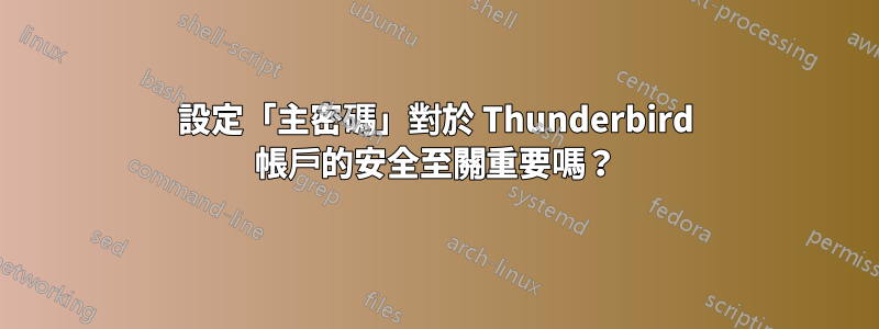 設定「主密碼」對於 Thunderbird 帳戶的安全至關重要嗎？